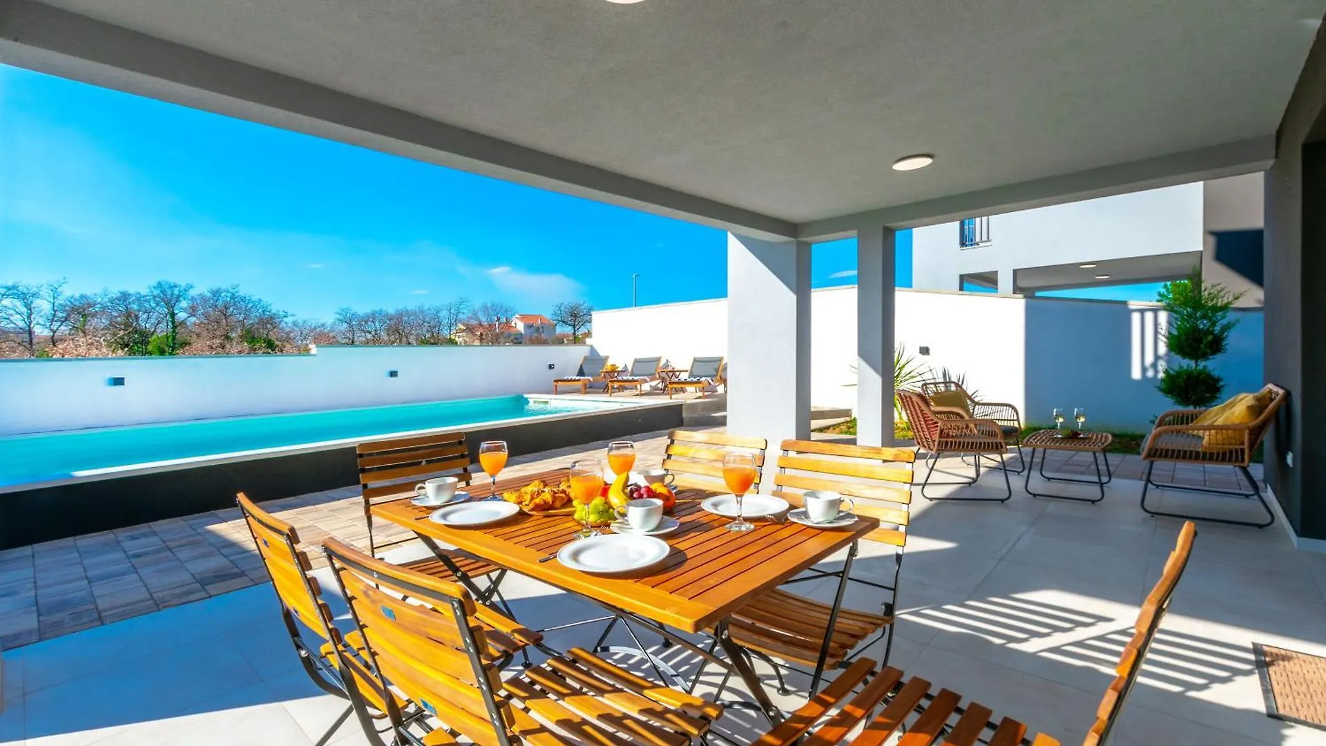Vila Modern Casa Di Lucija With Heated Pool, Near Airport, Own Parking Murvica  Chorvatsko